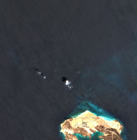 Sentinel-2 crop of Perim traffic lanes at 12.71°N 43.40°E, captured 21 Oct 2026